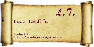 Lucz Tamás névjegykártya